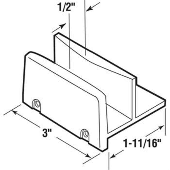 Shower Door 1 - 11/16" Wide Plastic Bottom Guide - Reflect Window & Door