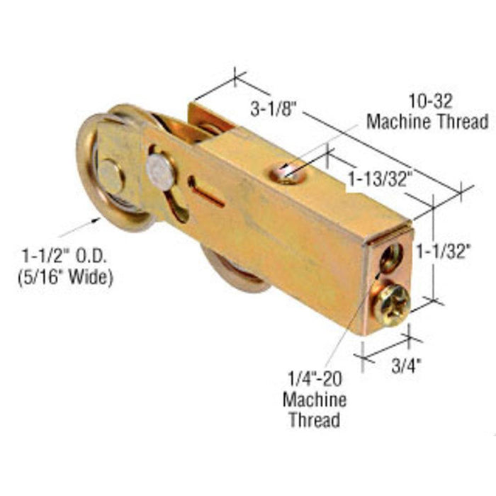 Sliding Glass Door 1 - 1/2" Tandem Nylon Roller with 3/4" Wide Housing - Reflect Window & Door