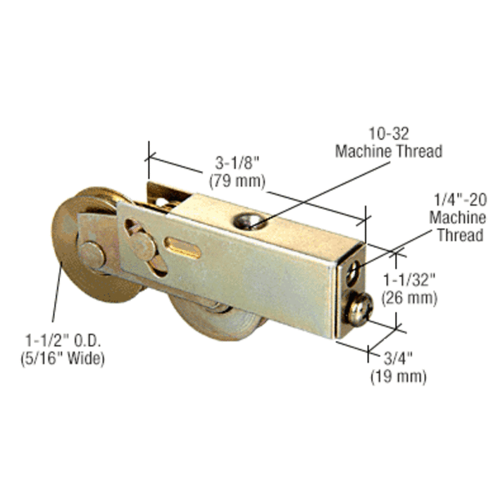Tandem 1-1/2" Sliding Glass Door Tandem Steel Roller with 3/4" Wide Housing - Reflect Window & Door