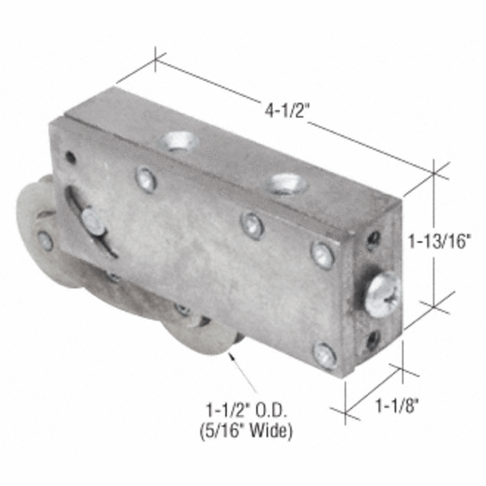 Sliding Glass Door 1-1/2" Tandem Steel Rollers with 1-1/8" Wide Housing for Kawneer® Doors - Reflect Window & Door