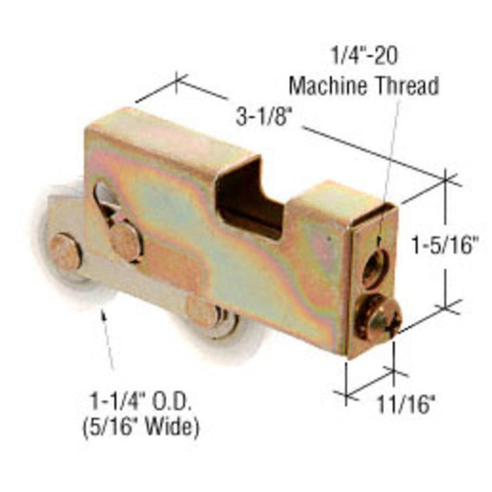 Sliding Glass Patio Door 1 - 1/4" Tandem Nylon Ball Bearing Roller With 11/16" Wide Housing - Reflect Window & Door