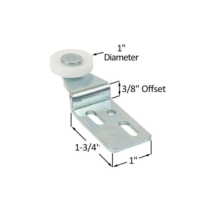 1" Nylon Roller for K.N.C. Sliding Closet Doors with 3/8" Offset - Reflect Window & Door