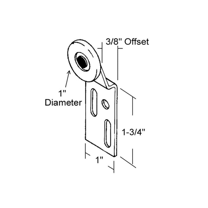 1" Nylon Roller for K.N.C. Sliding Closet Doors with 3/8" Offset - Reflect Window & Door