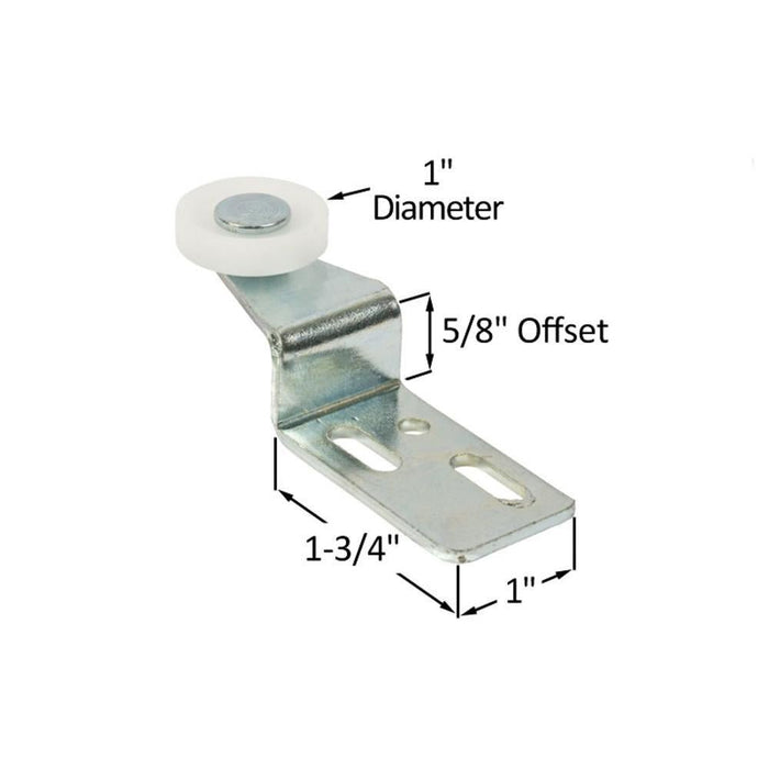 1" Nylon Roller with 5/8" Offset for K.N.C. Wardrobe Door Systems - Reflect Window & Door