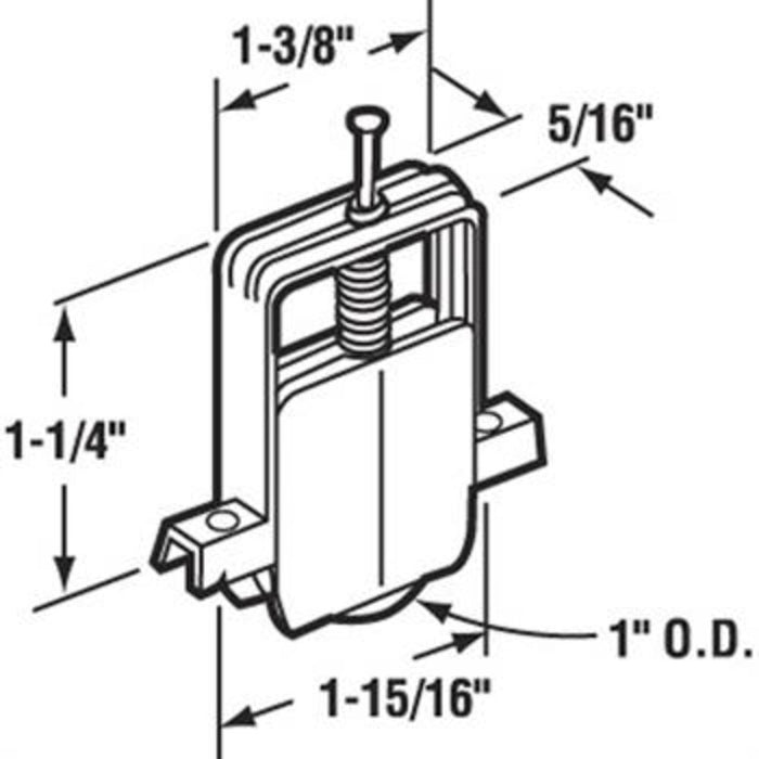 Sliding Patio Screen Door 1" Nylon Bottom Roller for Columbia Doors - Reflect Window & Door