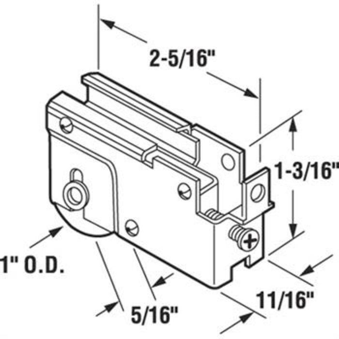 Sliding Glass Patio Door 1" Steel Ball Bearing Roller With 3/4" Wide Housing - Reflect Window & Door