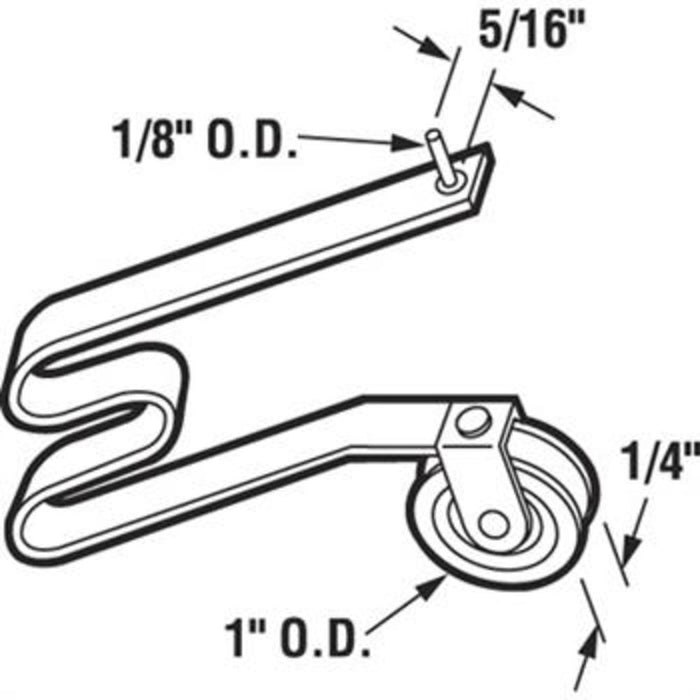 Patio Screen Door 1" Steel Ball Bearing Spring Tension Roller With Locator Pin - Reflect Window & Door