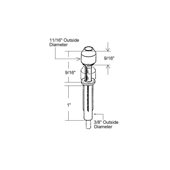 11/16" Bifold Door Top Pivot Guide - Reflect Window & Door