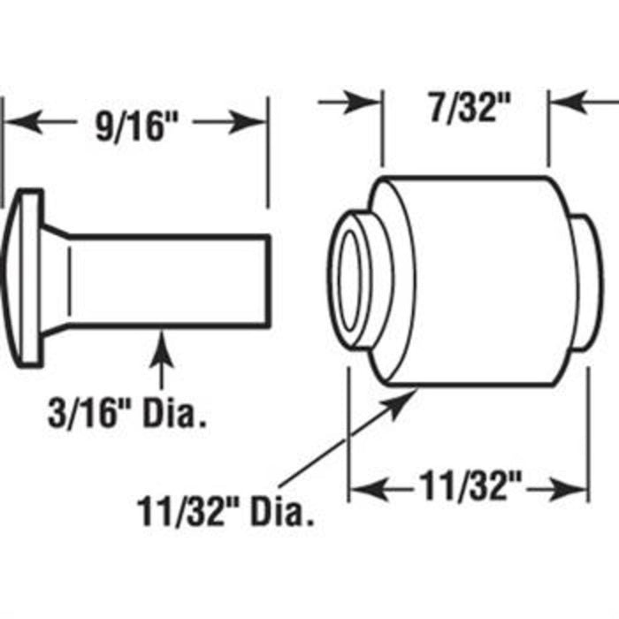 Sliding Window 11/32" Brass Replacement Roller with Axle Pin for Viking Series M70 Windows - Reflect Window & Door