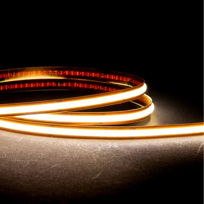 Roll of LED strip light on a dark background