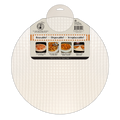 Round silicone baking mat with packaging on a white background
