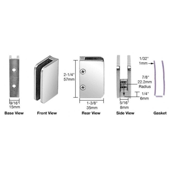 1/4" Top Post Glass Clip - Reflect Window & Door