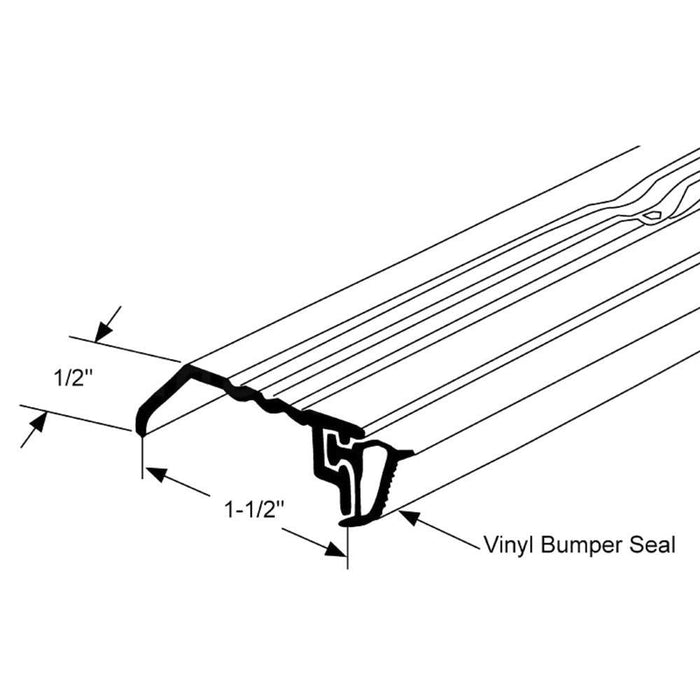 36 Inch Door Threshold Bumper – Aluminum with Vinyl Seal - Reflect Window & Door