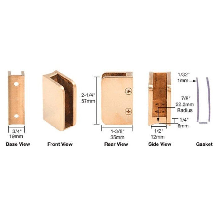 3/8" Left Hand Post Glass Clip - Reflect Window & Door