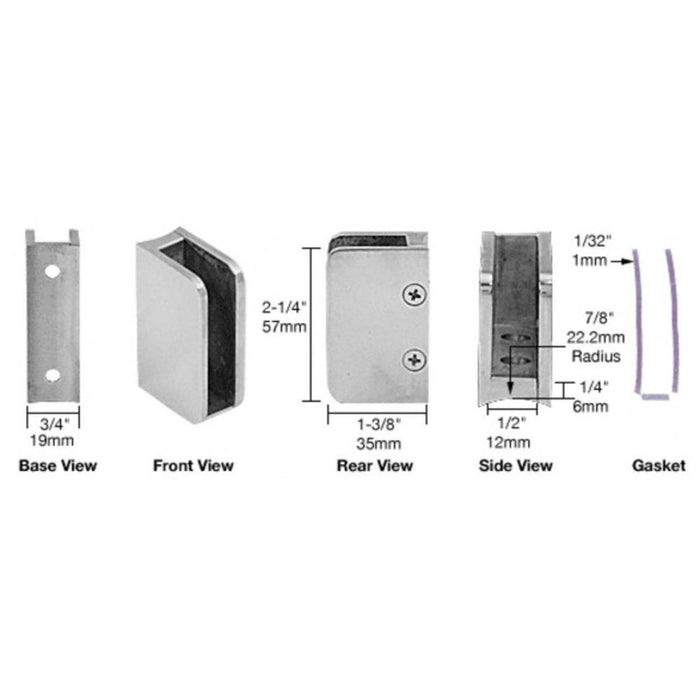 3/8" Left Hand Post Glass Clip - Reflect Window & Door