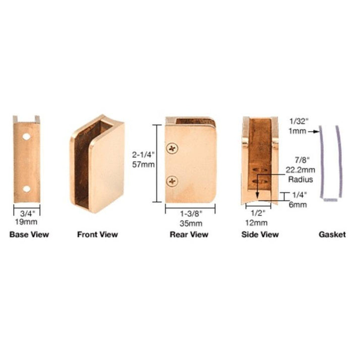 3/8" Right Hand Post Glass Clip - Reflect Window & Door