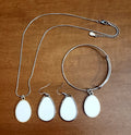 3pc oval jewerly set - neckalce - earrings - bracelet
