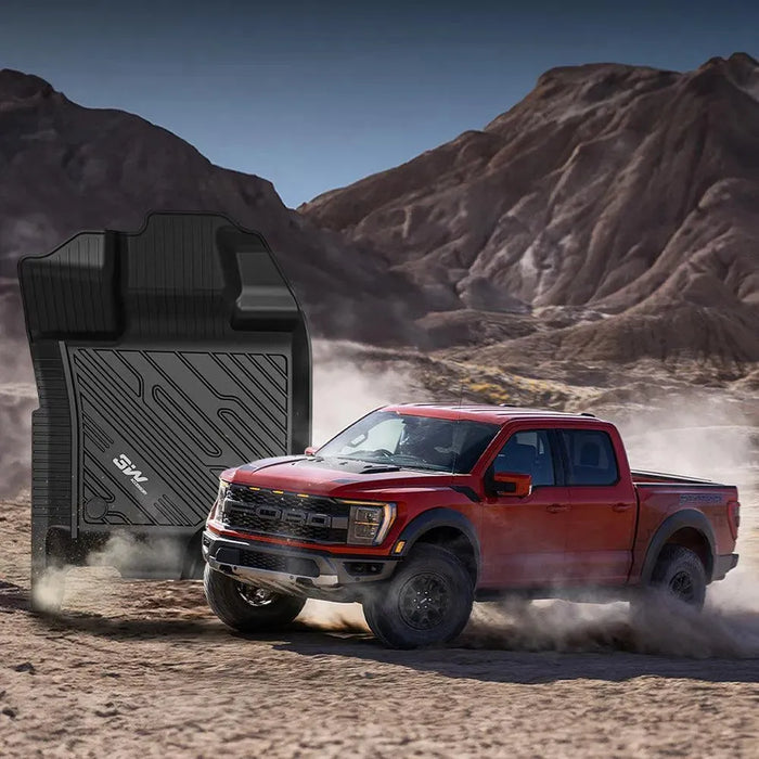 3W Custom Floor Mats Ford F250 F350 F450 F550 2017-2024 Super Duty CrewCab with Under Seat Storage F150 2015-2024 Vehicles & Parts 3W