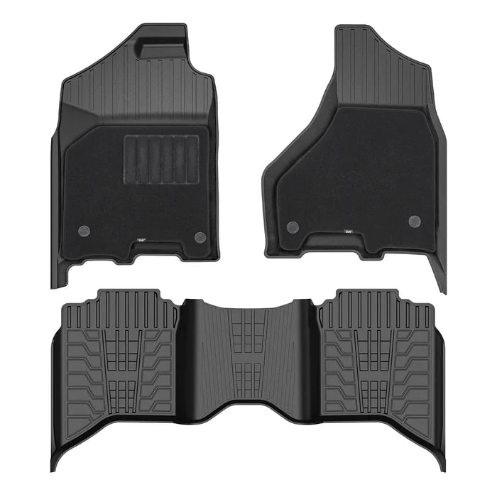 3W 2013-2018 Dodge Ram 1500/2500/3500 Crew Cab, 2019-2024 Dodge Ram 1500 Classic Crew Cab Custom Floor Mats  Thorex™ All-Weather Protection - 3Wliners