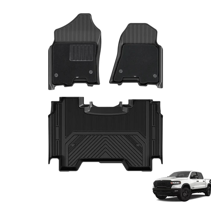 3W Dodge Ram 1500 2019-2024 New Body (NOT Classic Models) Custom Floor Mats Thorex™ All-Weather Protection - 3Wliners