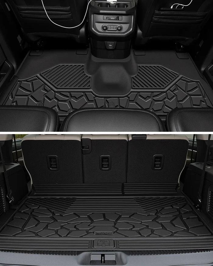 3W Floor Mats & Cargo Liner & Seat Back Mats for 2025 2026 Ford Expedition Max Bench Seating 8 Seats, All Weather for 2025 2026 Ford Expedition Max (Not fit 7 Seats) Full Set Floor Mats (Only MAX)