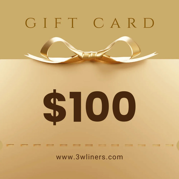 3W Gift Card $100 3Wliners $100.00