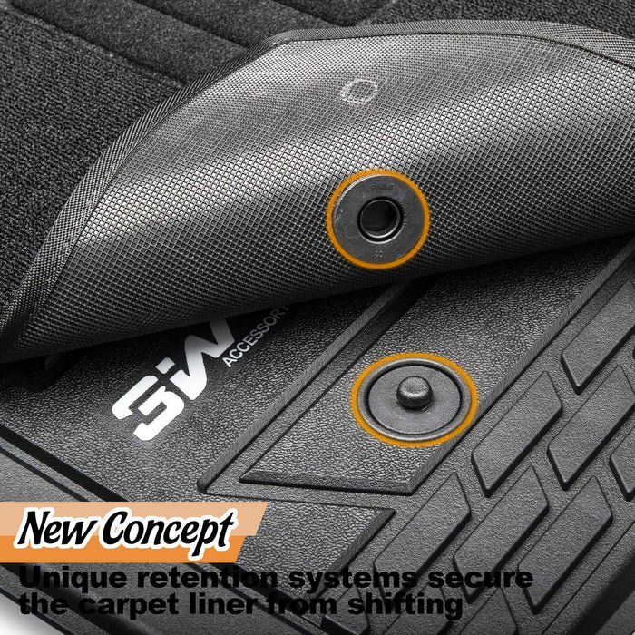3W Sierra/Sierra Denali 1500 2019-2025 & GMC Sierra 2500HD/3500HD 2020-2025 Crew Cab Floor Mats TPE Material & All-Weather Protection Vehicles & Parts 3Wliners