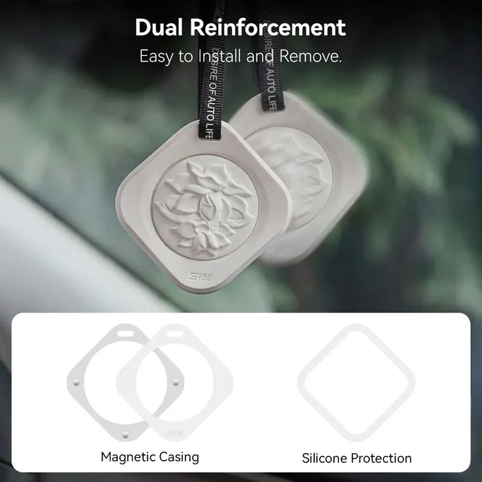 3W Hanging Car Air Freshener Diffuser  with Natural Essential Oils Silicone-protected edges Magnetic closure for easy attachment and removal Long-lasting fragrance