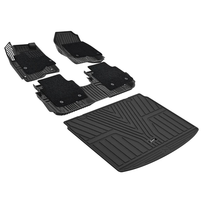 3W Floor Mats(with Metal Pedals) with Carpet & Cargo Liner Fit for Honda CR-V 2023 2024 2025 2026 TPE All Weather Waterproof Custom Fit Automotive Liners and Carpet for Honda CRV(Include Hybrid)