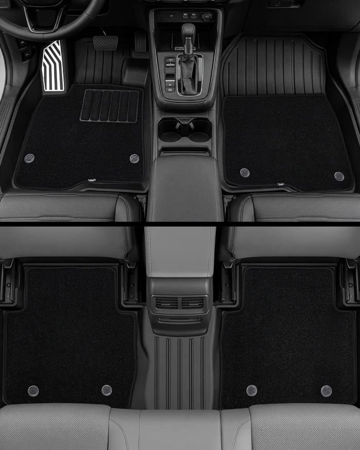3W Floor Mats(with Metal Pedals) with Carpet & Cargo Liner Fit for Honda CR-V 2023 2024 2025 2026 TPE All Weather Waterproof Custom Fit Automotive Liners and Carpet for Honda CRV(Include Hybrid)