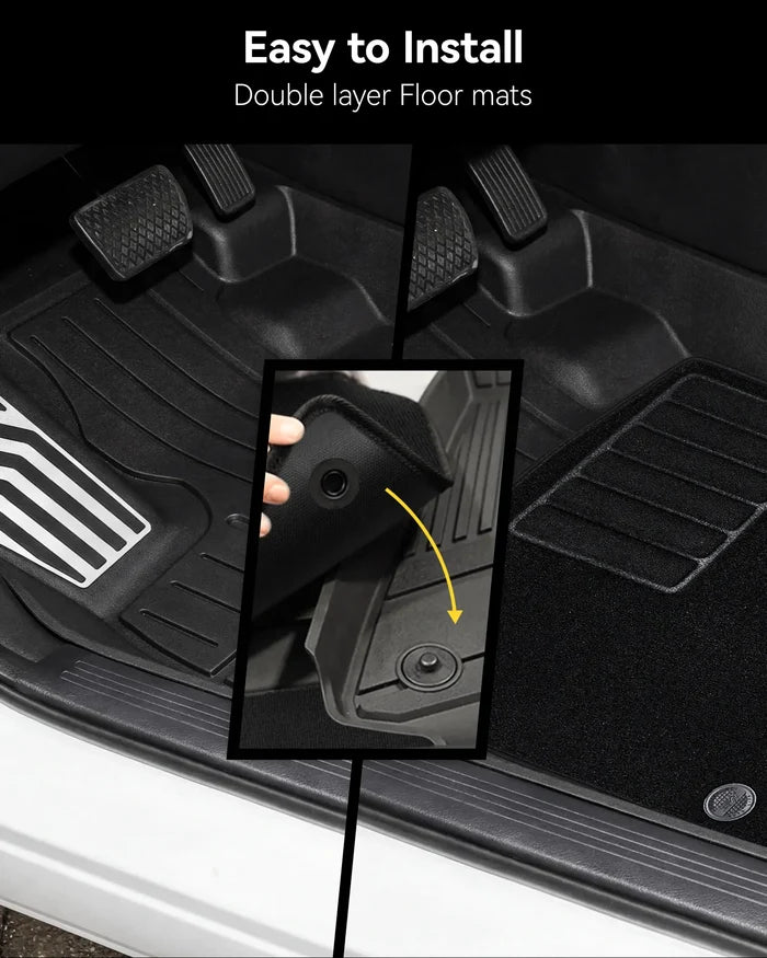3W Floor Mats(with Metal Pedals) with Carpet & Cargo Liner Fit for Honda CR-V 2023 2024 2025 2026 TPE All Weather Waterproof Custom Fit Automotive Liners and Carpet for Honda CRV(Include Hybrid)