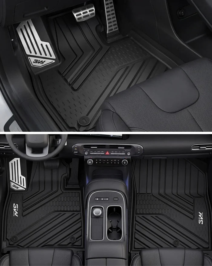 3W Floor Mats & Backrest Mats & Cargo Mats for Hyundai Palisade 2026 7/8 Passenger(Only Fit Gas), All Weather TPE Interior Protector Floor Liner, Custom Fit Full Set Car Mats Accessories, Black