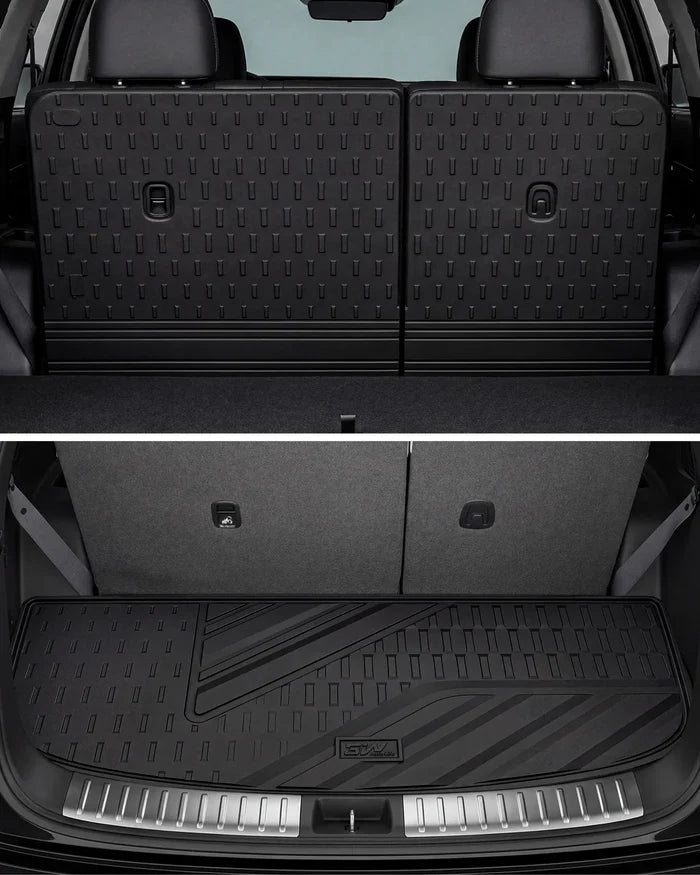 3W Floor Mats & Backrest Mats & Cargo Mats for Hyundai Palisade 2026 7/8 Passenger(Only Fit Gas), All Weather TPE Interior Protector Floor Liner, Custom Fit Full Set Car Mats Accessories, Black