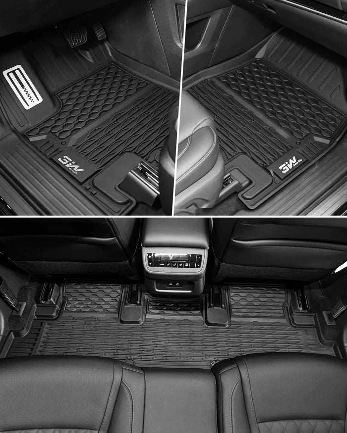 Floor Mats for Infiniti QX65, All Weather TPE Custom Fit Floor Liners, TPE Easy Clean Durable 1st-2nd Row Car Mats Car Accessories, with Metal Pedals,Black