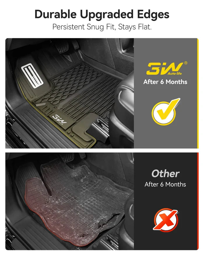 Floor Mats for Infiniti QX65, All Weather TPE Custom Fit Floor Liners, TPE Easy Clean Durable 1st-2nd Row Car Mats Car Accessories, with Metal Pedals,Black