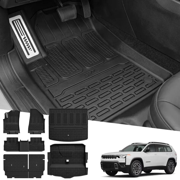 3W Jeep Cherokee 2026-2027 Custom Floor Mats / Trunk Mat / Seat Back Protector Thorex™ All-Weather Protection