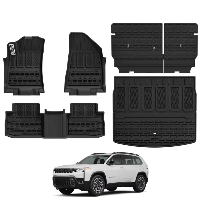 3W Jeep Cherokee 2026-2027 Custom Floor Mats / Trunk Mat / Seat Back Protector Thorex™ All-Weather Protection