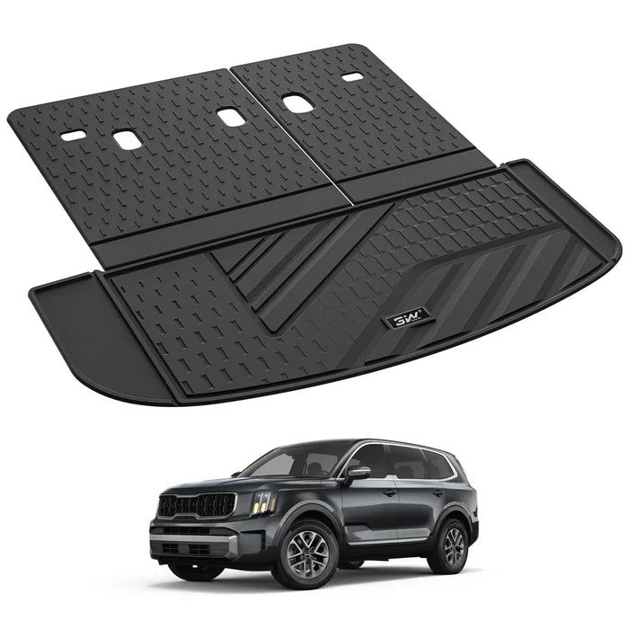 3W Kia Telluride 2020-2025 (Gas Models) Fits 7 & 8 Seat Custom Floor Mats& Cargo Liner Thorex™ All-Weather Protection - 3Wliners