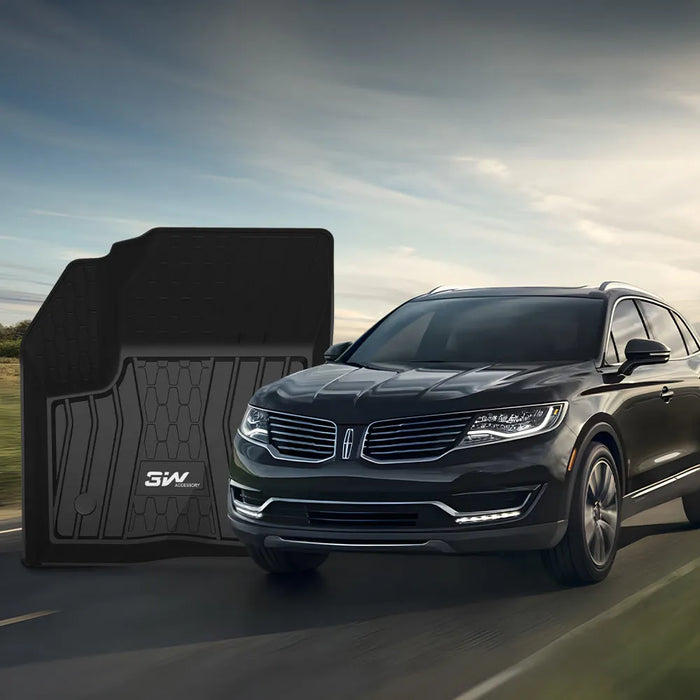 3W Lincoln MKX 2016-2018 / Lincoln Nautilus 2019-2022 Custom Floor Mats TPE Material & All-Weather Protection Vehicles & Parts 3Wliners