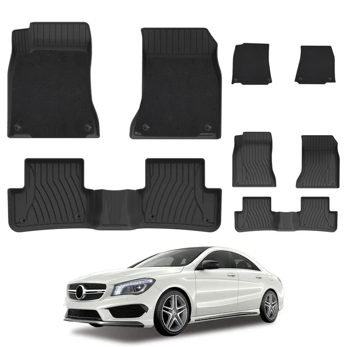3W Mercedes-Benz CLA 2020-2024 Custom TPE Floor Mats with Double Layer Carpet & All-Weather Protection Vehicles & Parts Car Accessories