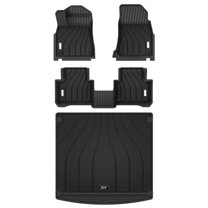 3W Porsche Cayenne 2019-2025 Custom Floor Mats TPE Material & All-Weather Protection Vehicles & Parts 3Wliners 2019-2025 Cayenne 2019-2025 1st&2nd Row + Trunk Mat