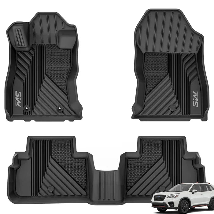 3W Subaru Forester 2019-2024 Custom Floor Mats TPE Material & All-Weather Protection Vehicles & Parts 3Wliners 2019-2024 Forester 2019-2024 1st&2nd Row Mats
