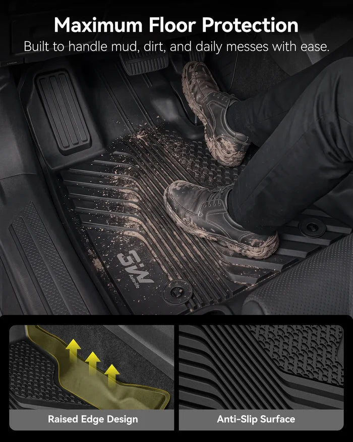 Floor Mats Full Set for 2027 2026 Subaru Outback, Floor Mats Cargo Liner Backrest Mats, All Weather TPE Custom Fit Easy Clean Durable Floor Liners, Car Accessories, Black
