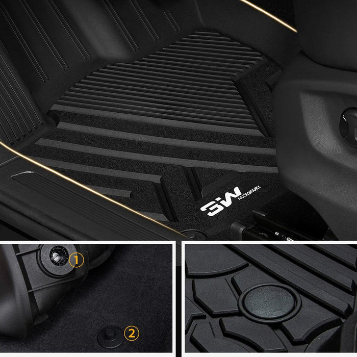 3W Volkswagen Tiguan 5 Seat Only 2018-2024 Custom Floor Mats TPE Material & All-Weather Protection Vehicles & Parts 3Wliners