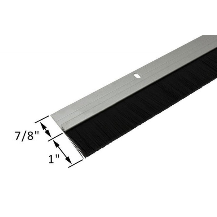Anodized Aluminum Commercial Door Sweep with Durable Plastic Bristles – Weather Seal for Entry Doors - Reflect Window & Door