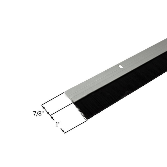 Anodized Aluminum Commercial Door Sweep with Durable Plastic Bristles – Weather Seal for Entry Doors - Reflect Window & Door