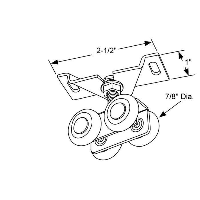 7/8" Sliding Door Roller Assembly for Closet Doors - Reflect Window & Door