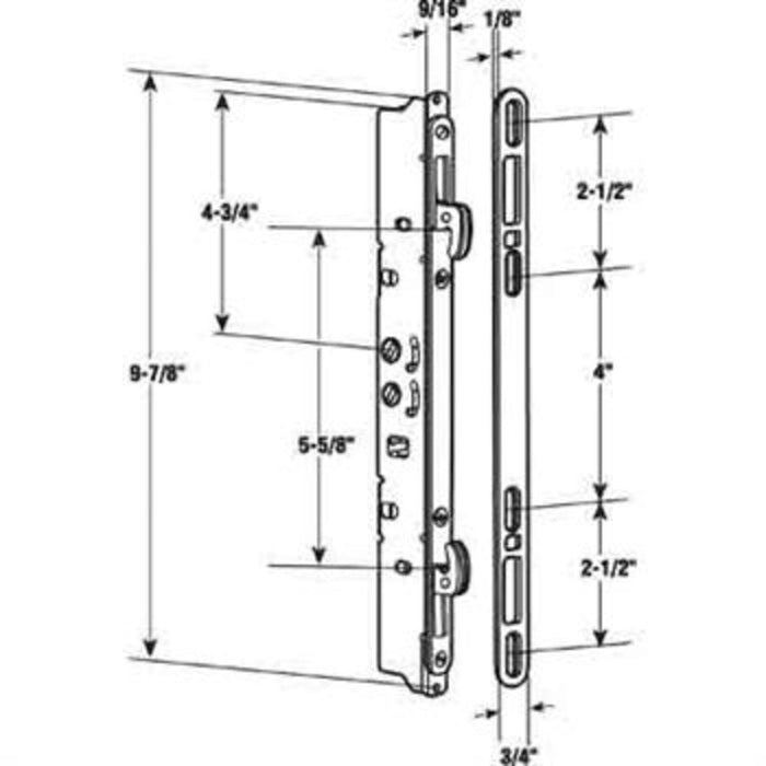 Sliding Glass Patio Door Mortise 9 - 7/8" Multi - Point Lock - Reflect Window & Door