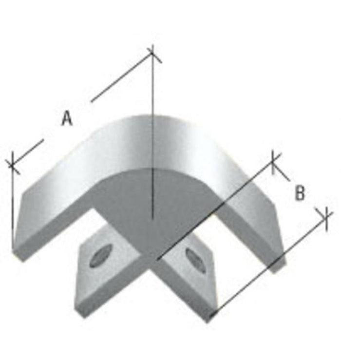 90 - Degree Glass Connector for 1/2 Inch Glass - Anodized Aluminum - Reflect Window & Door