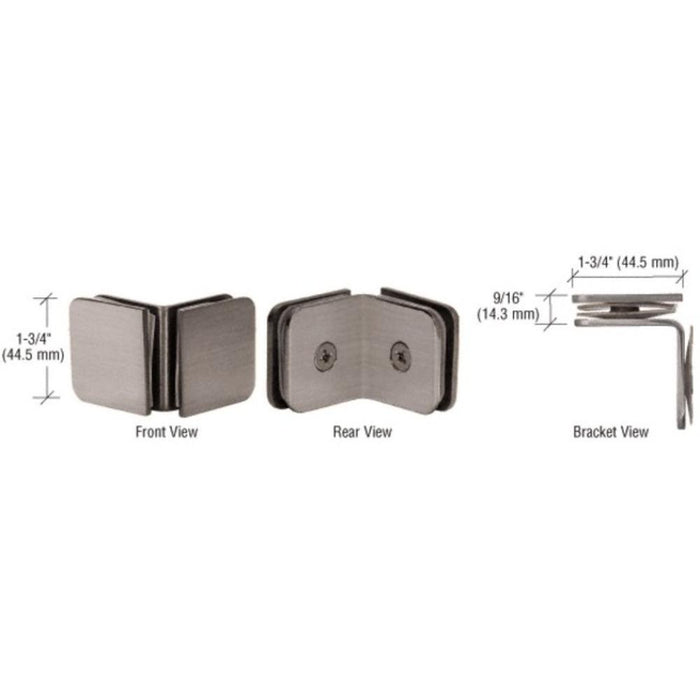 90 Degree Junior Traditional Style Glass Clamp for 1/4" Glass - Reflect Window & Door
